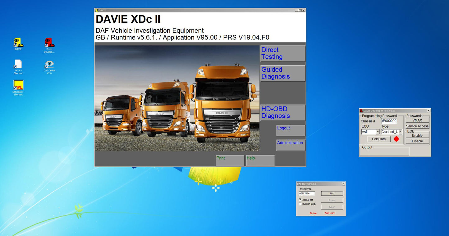 DAF Davie EURO 5 DIAGNOSTIC KIT VCI-560 MUX