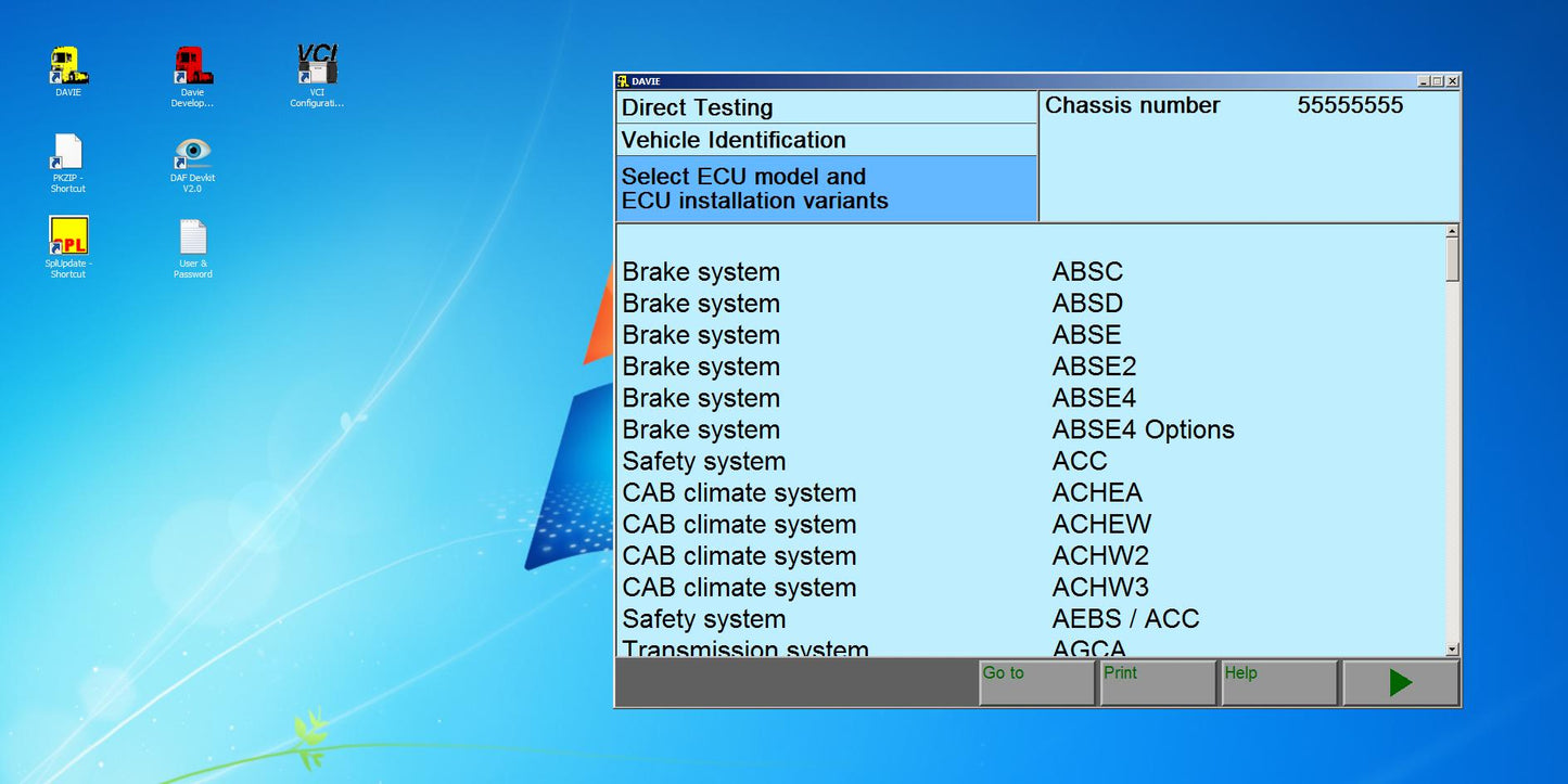 DAF Davie EURO 5 DIAGNOSTIC KIT VCI-560 MUX