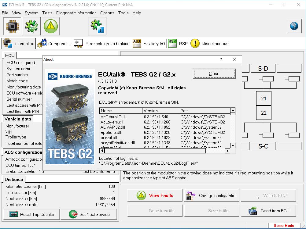 Knorr-Bremse EcuTalk NEO G2 TEBSE Trailer Brake System Interface Diagnostic KIT
