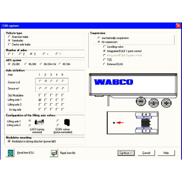 Wabco WDI-2 Brake systems - diagnostic tool KIT TEBS-E