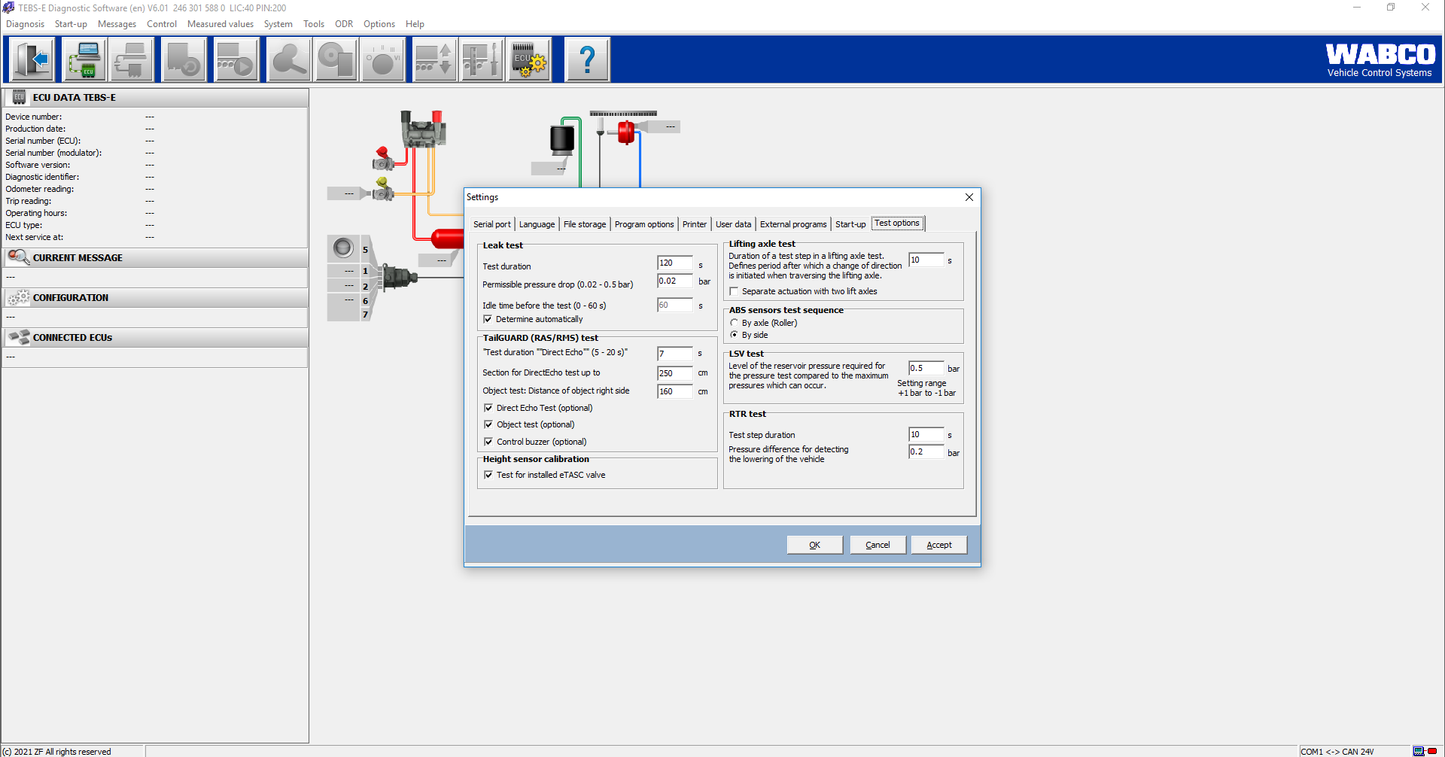 Wabco WDI-2 Brake systems - diagnostic tool KIT TEBS-E